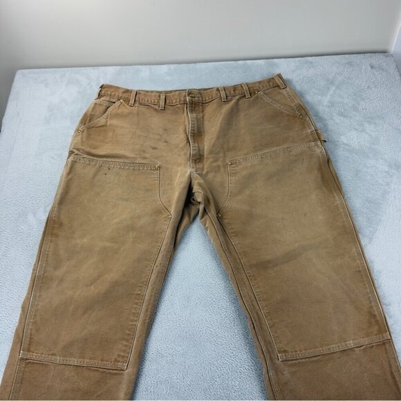 Vintage Carhartt Men's Sz 45x27 B01-BRN Double Knee Carpenter Pants Made in USA - Picture 13 of 14